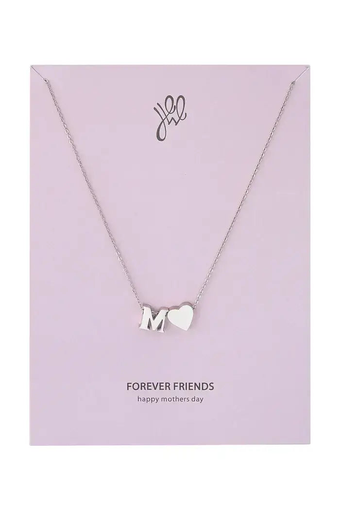 Ketting letter M en hartje - stainless steel - LoveSieraden Ketting letter M en hartje - stainless steel - LoveSieraden