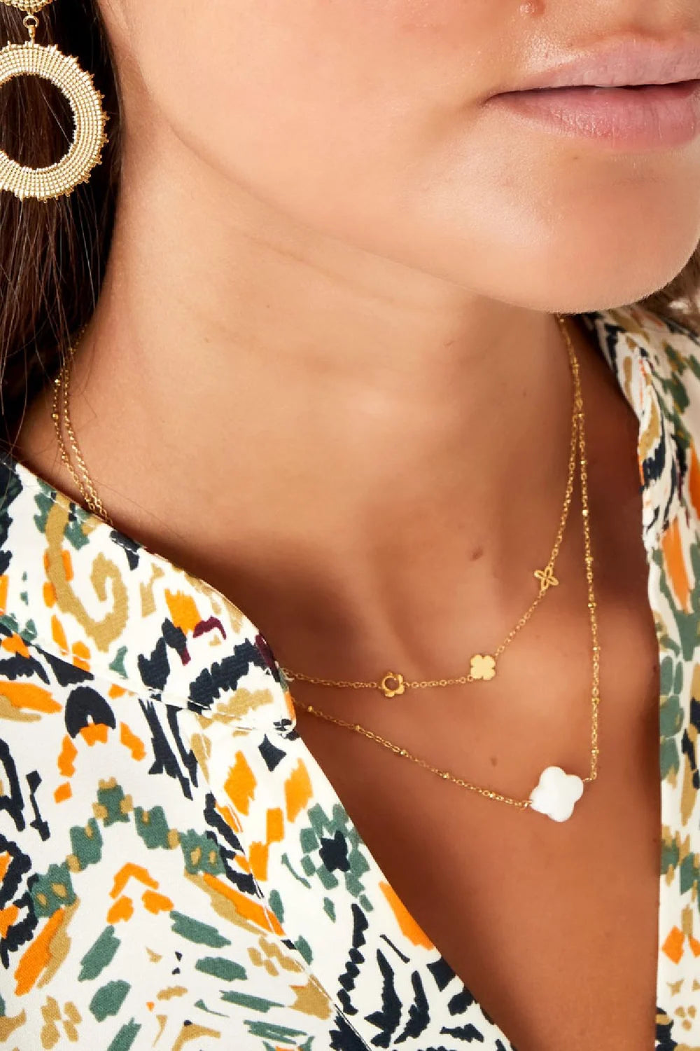 Minimalistische gouden ketting met klaver LoveSieraden