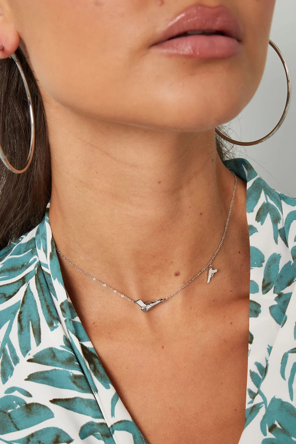 Ketting met twee pistoolbedels stainless steel LoveSieraden