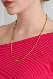 Lange gedraaide gouden ketting stainless steel LoveSieraden