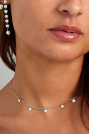 Ketting met vijf hartjes zilver stainless steel LoveSieraden