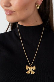 Statement ketting strik met hartje goud LoveSieraden