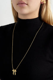 Stainless steel ketting met strik hanger goud of zilver LoveSieraden