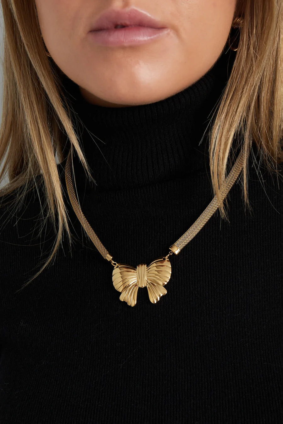Statement ketting met grote strik stainless steel LoveSieraden