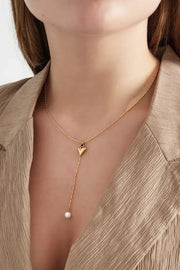 hartje ketting met witte parel