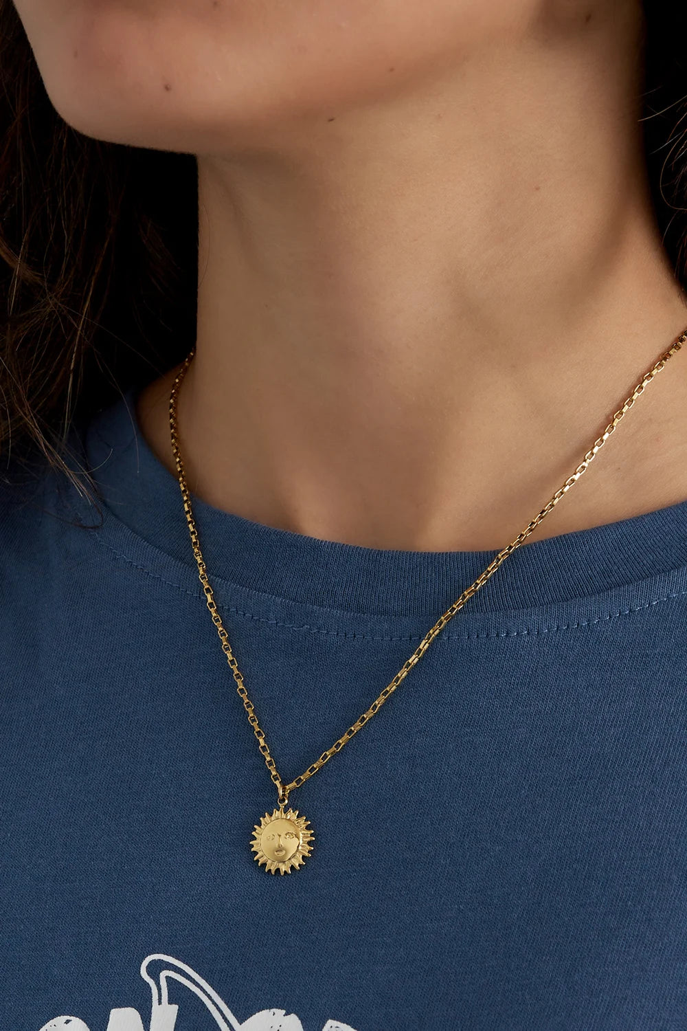 Zon hanger ketting dames goud of zilver stainless steel LoveSieraden