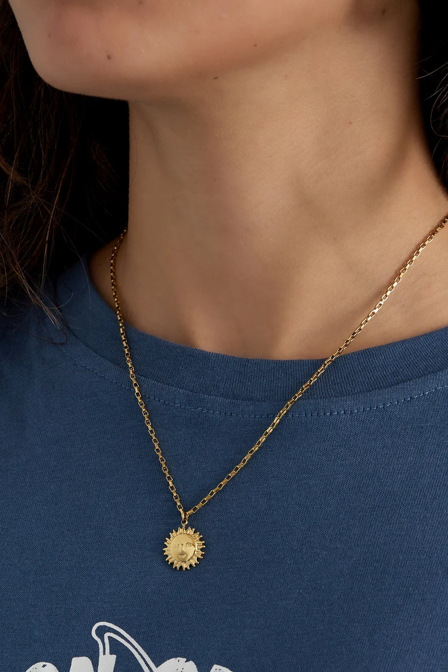 Zon hanger ketting dames goud of zilver stainless steel LoveSieraden