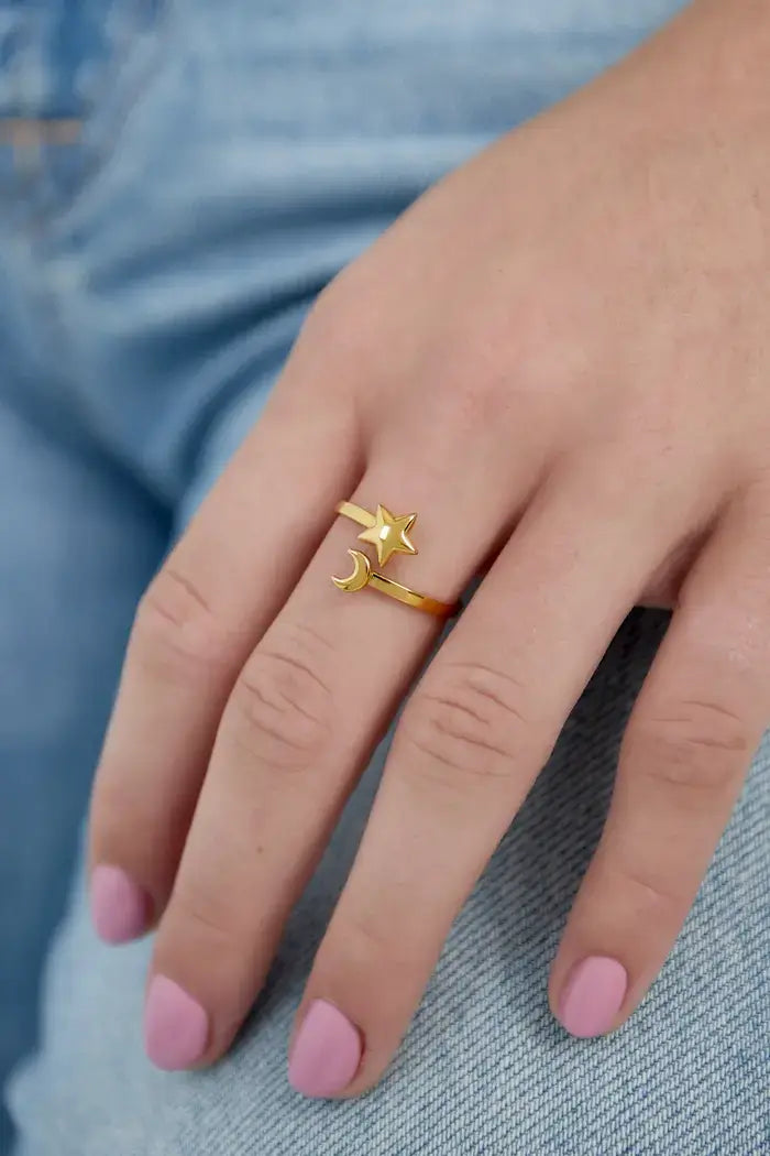 gouden ring maan en ster 