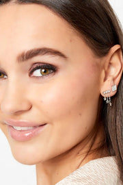 Oorbellen met sterren en steentjes zilver stainless steel LoveSieraden