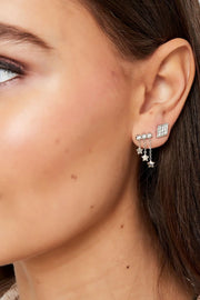 Oorbellen met sterren en steentjes zilver stainless steel LoveSieraden