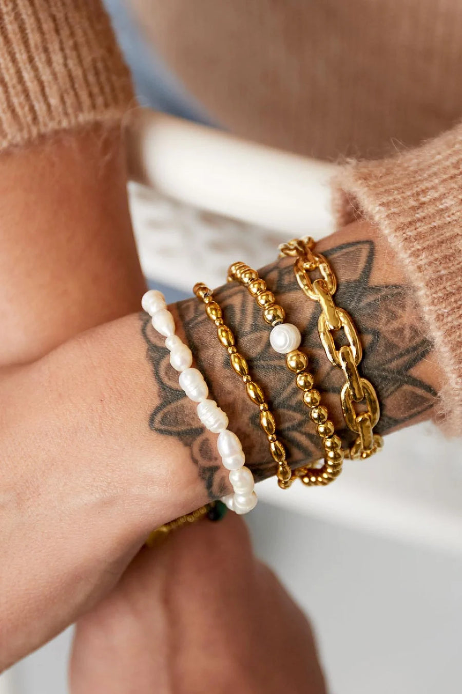 Armband kralen en parel LoveSieraden