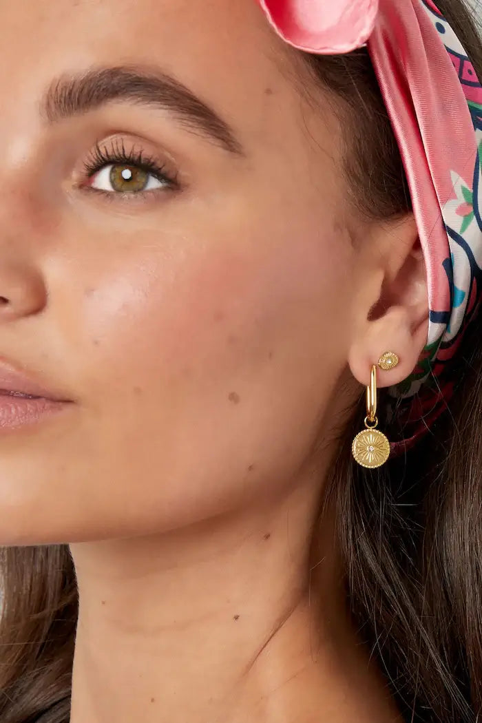 oorbellen goud met muntje