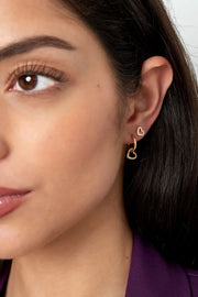 Hartjes oorbellen goud strass steentjes LoveSieraden