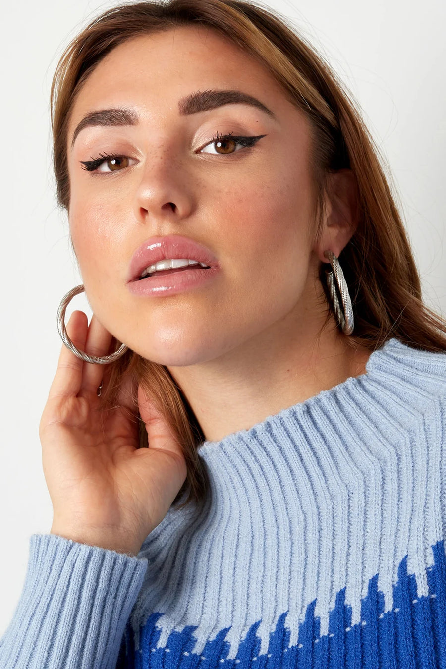 Zilveren structuur hoop oorbellen stainless steel LoveSieraden