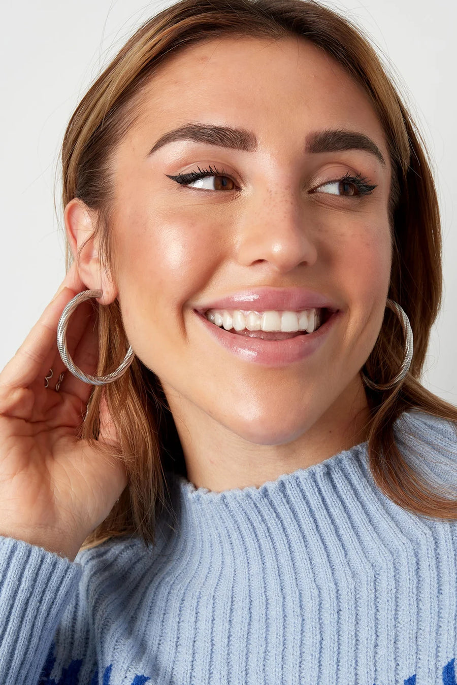 Zilveren structuur hoop oorbellen stainless steel LoveSieraden