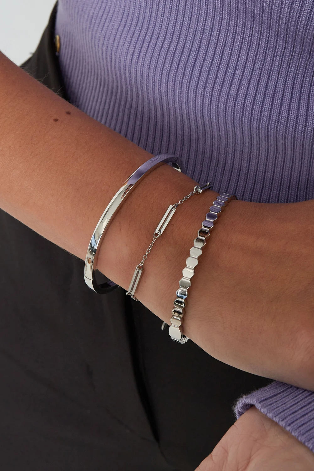 Armband drie schakels stainless steel LoveSieraden
