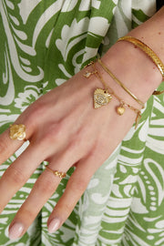Dubbele bedelarmband met zeven bedels stainless steel LoveSieraden