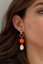 Statement oorbellen goud met gekleurde kraal dames LoveSieraden