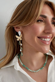 Statement oorbellen vlinder met gekleurde kralen LoveSieraden