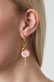 Oorbellen lollypop en hartje stainless steel LoveSieraden