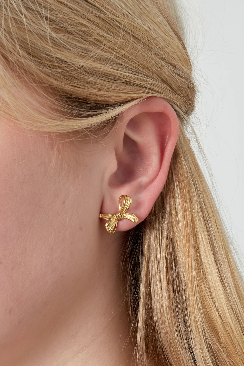 Oorbellen met strikje dames stainless steel LoveSieraden