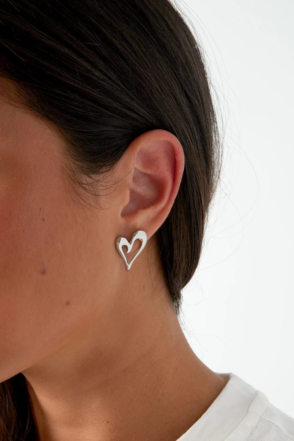 Hart oorbellen zilver stainless steel klassiek LoveSieraden