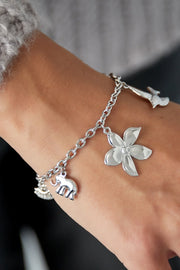 Bedelarmband met bloem en dieren stainless steel LoveSieraden