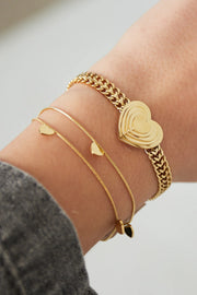 Armband zilver dubbellaags met hartjes LoveSieraden