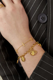 Gouden armband met staafjes stainless steel LoveSieraden