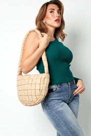 Beige puffy tas gewatteerd LoveSieraden
