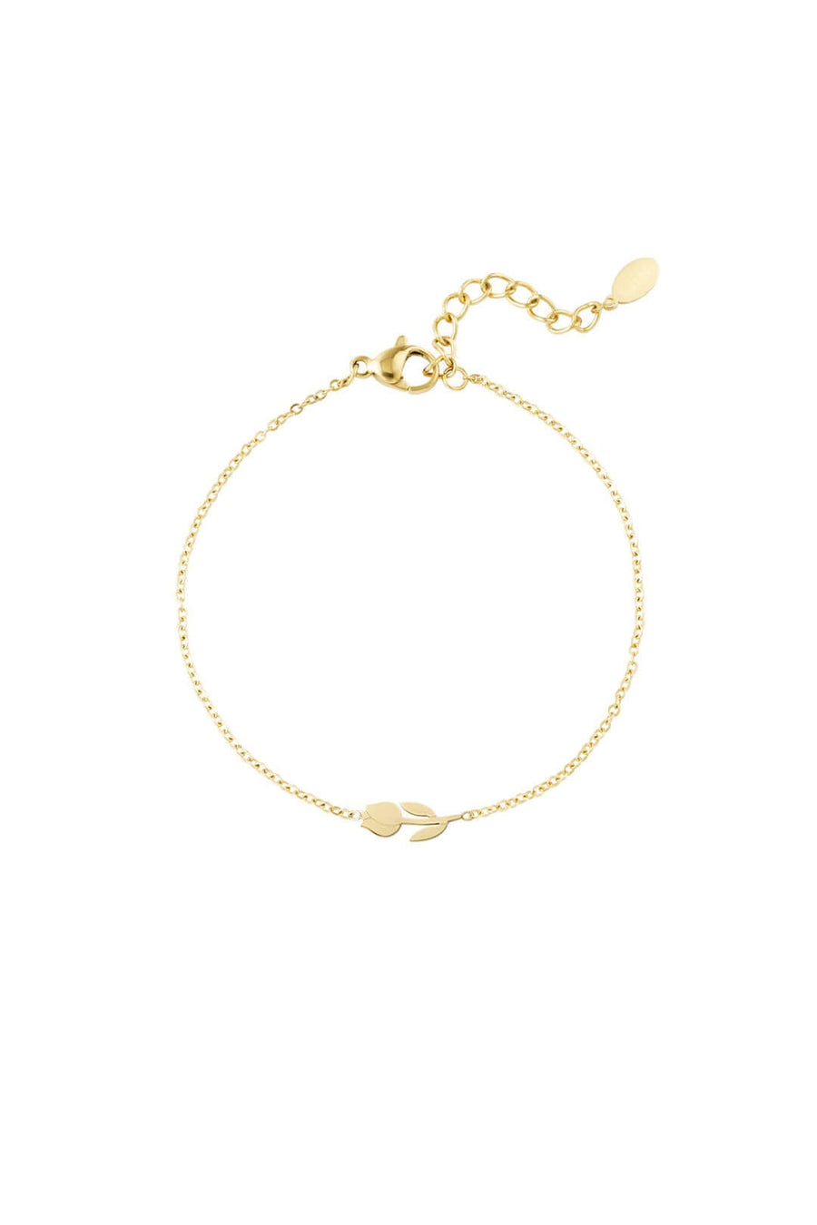 Armband met bedel tulp goud