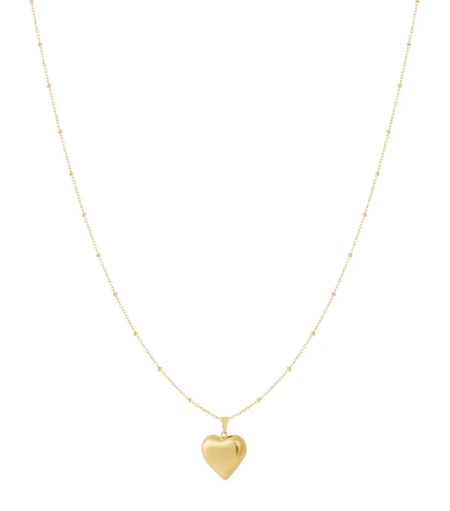 Lange ketting hanger gouden hart stainless steel LoveSieraden