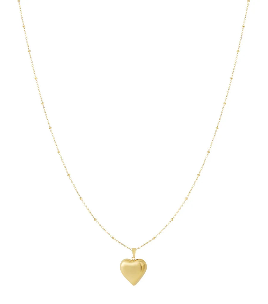 Lange ketting hanger gouden hart stainless steel LoveSieraden
