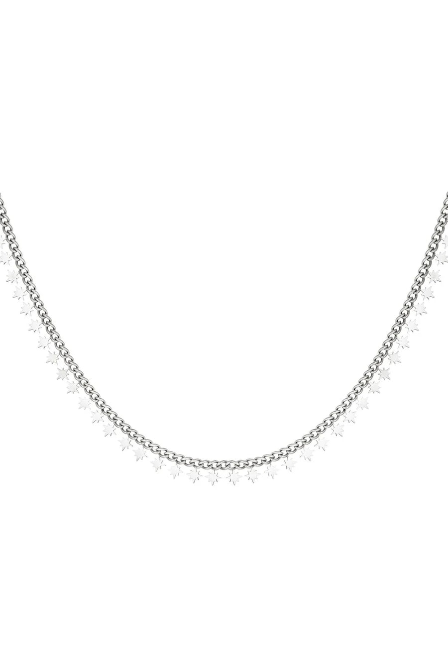 Zilveren ketting met ster bedels stainless steel LoveSieraden