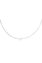 Klavertje vier ketting zilver & goud stainless steel