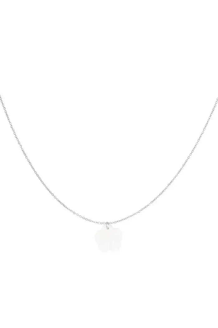 Ketting witte bloem schelp
