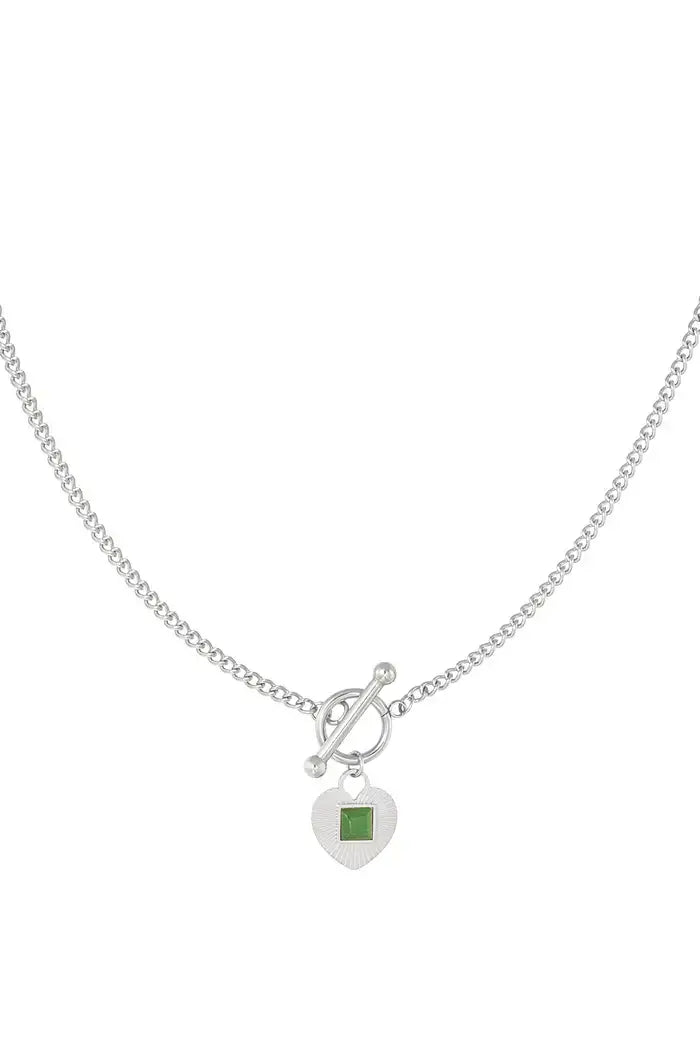 ketting hart met groen detail 