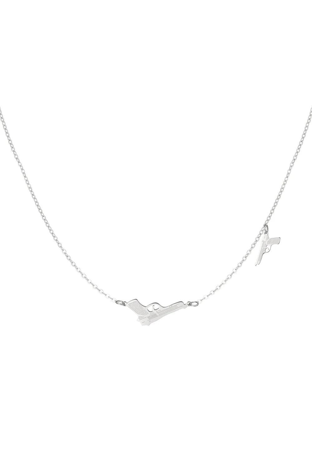Ketting met twee pistoolbedels stainless steel LoveSieraden