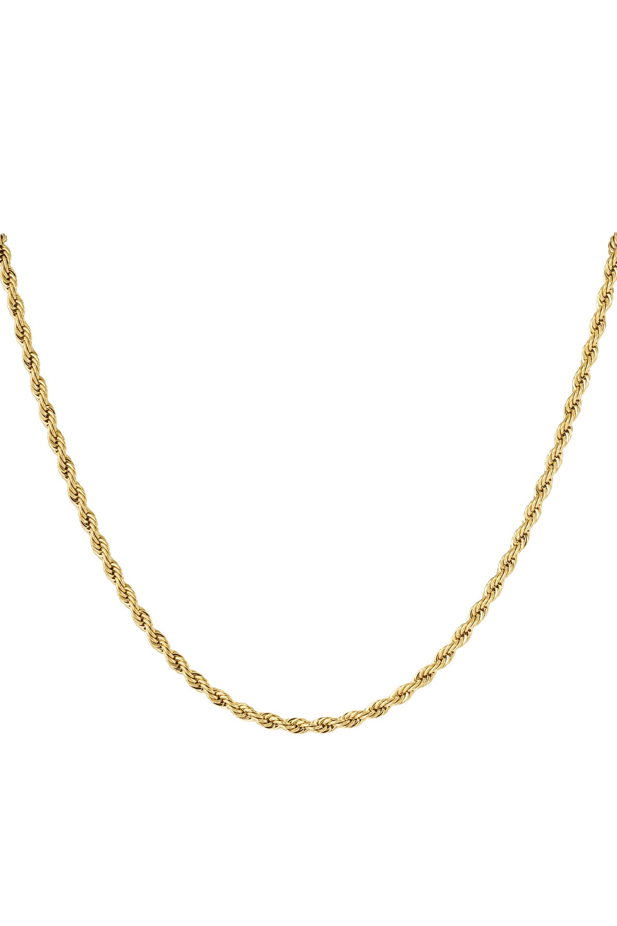 Lange gedraaide gouden ketting stainless steel LoveSieraden