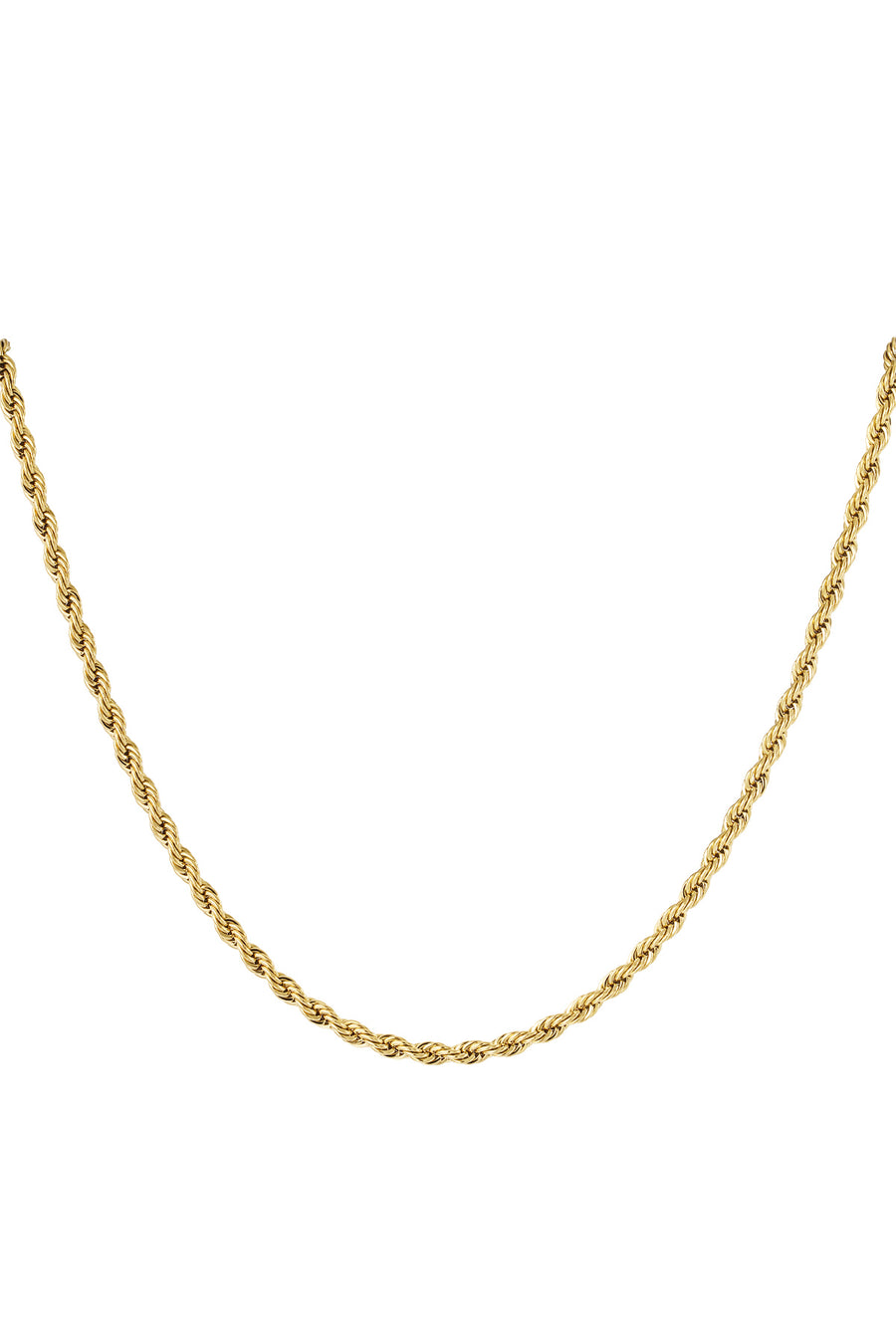 Lange gedraaide gouden ketting stainless steel LoveSieraden