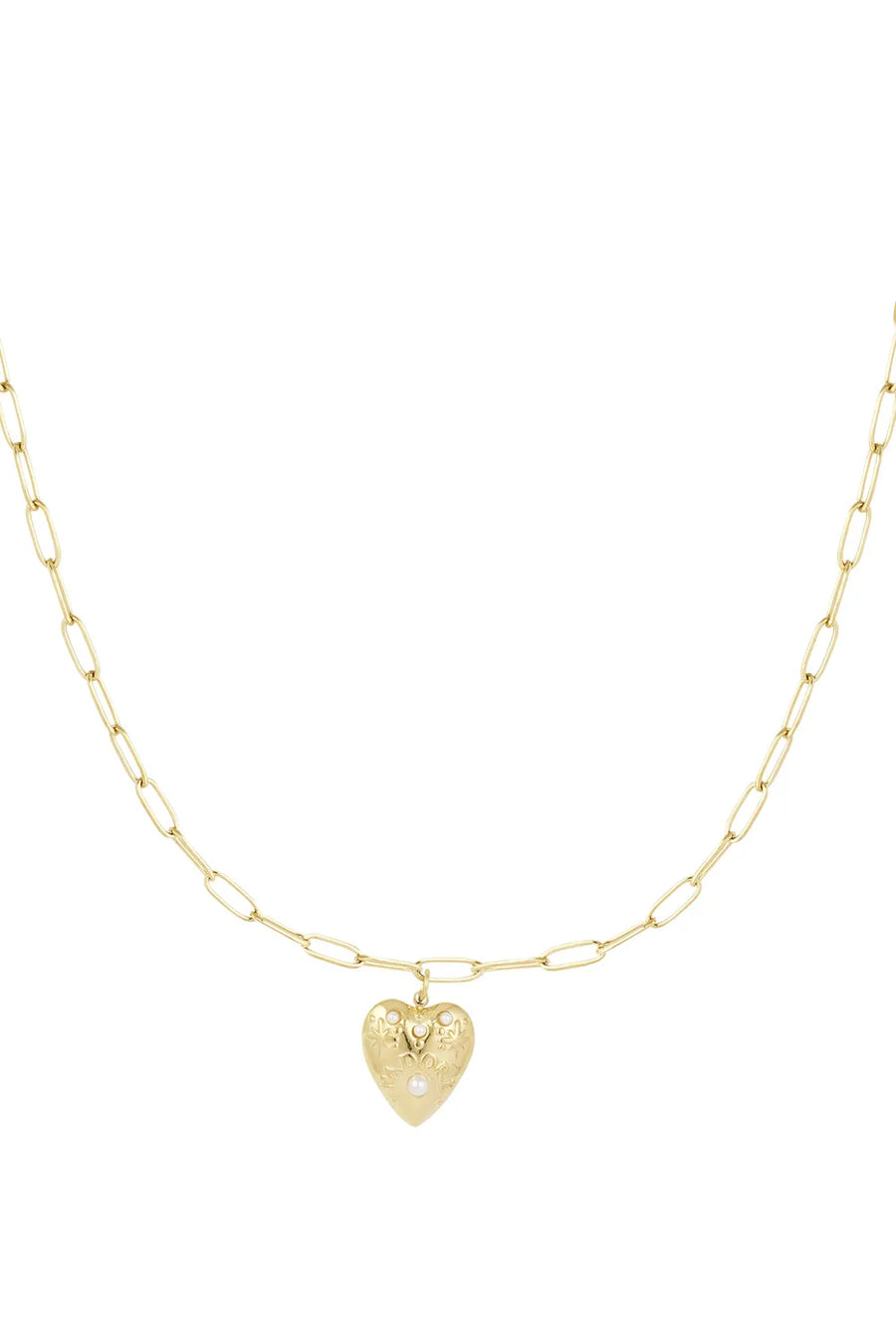 Schakelketting hart j'adore stainless steel LoveSieraden