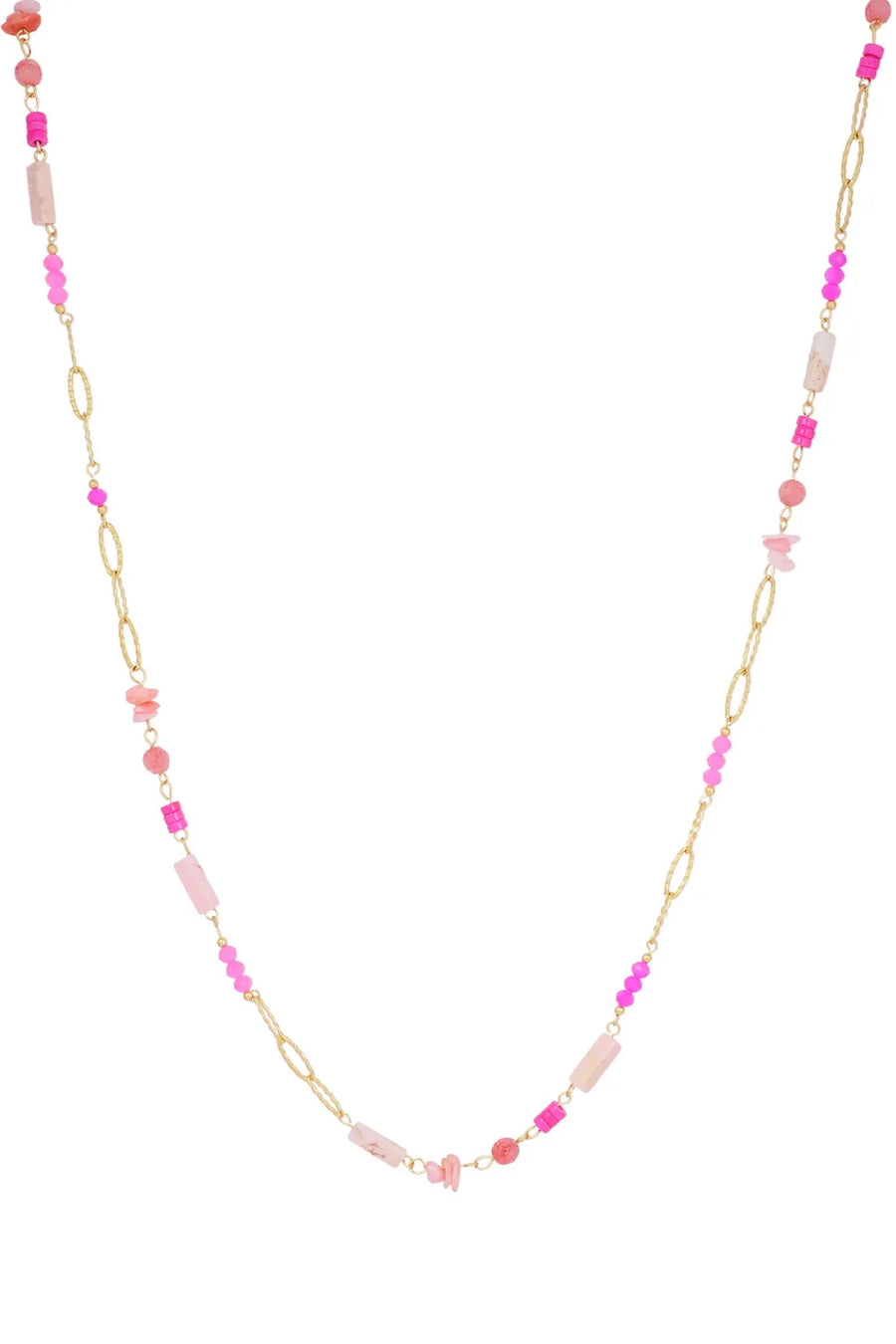 Lange kralenketting met gekleurde stenen LoveSieraden