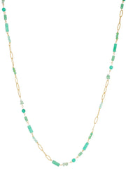 Lange kralenketting met gekleurde stenen LoveSieraden