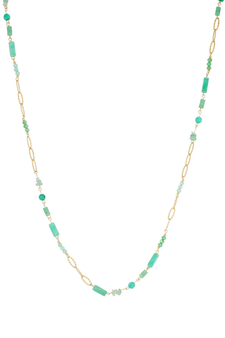 Lange kralenketting met gekleurde stenen LoveSieraden
