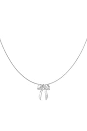 Stainless steel ketting met strik hanger goud of zilver LoveSieraden