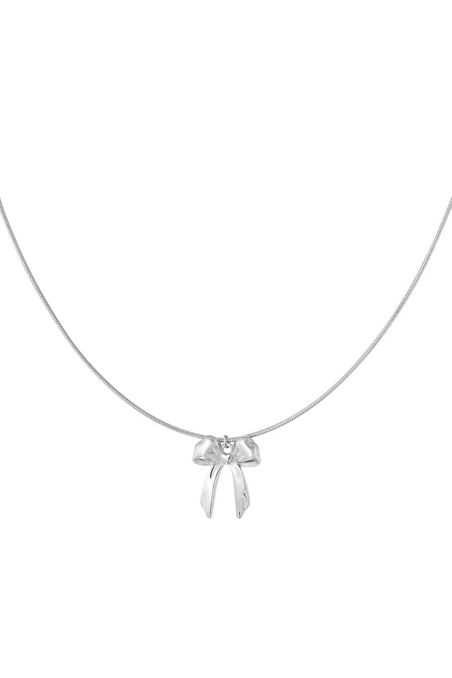 Stainless steel ketting met strik hanger goud of zilver LoveSieraden