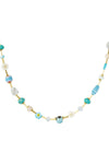 Kleurrijke kralen ketting met blauwe details LoveSieraden