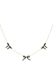 Ketting dames goud met zwarte strikjes LoveSieraden