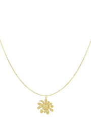 Bloemen ketting dames in zilver goud
