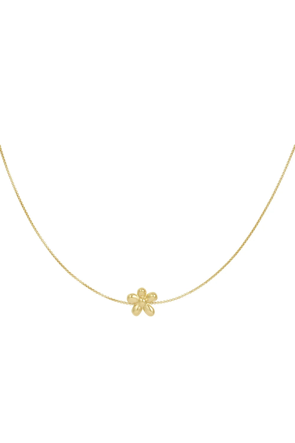 Minimalistische ketting met bloem stainless steel LoveSieraden